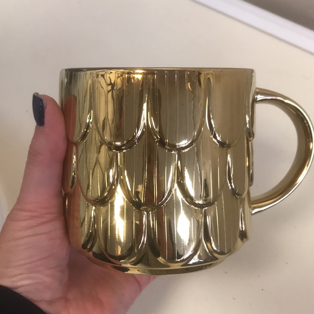 Starbucks Gold Mermaid Scales Ceramic Coffee Mug 2019 Holiday Edition‎